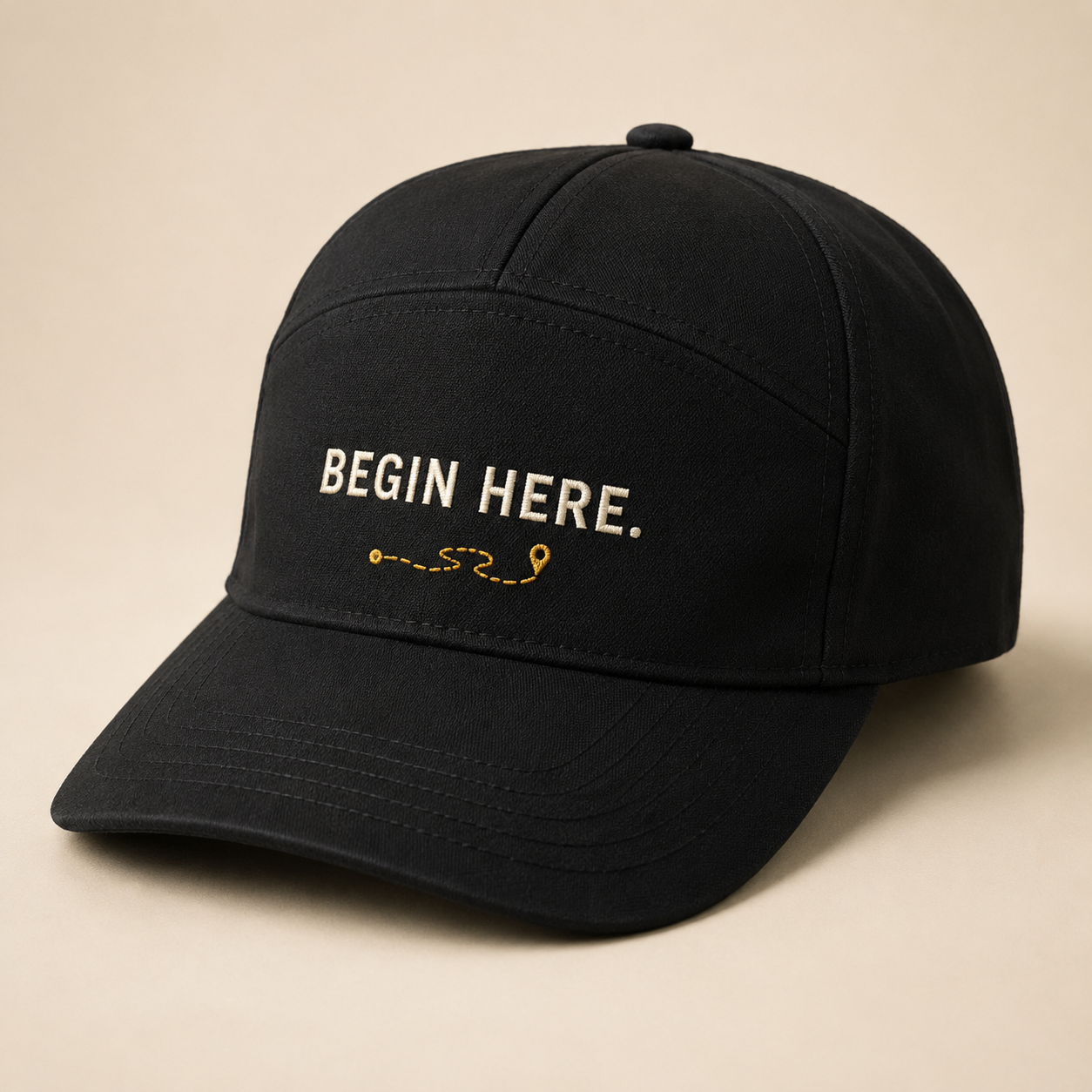 Begin Here Mid-Profile Cap mockup